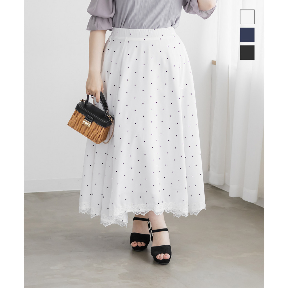 CLETTEオリジナルレース使いドットスカート