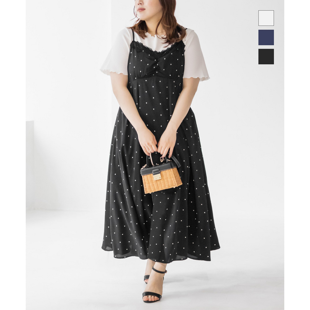 CLETTEオリジナルレース使いドットキャミワンピース