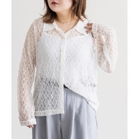 ストレッチレース襟付きカーディガン