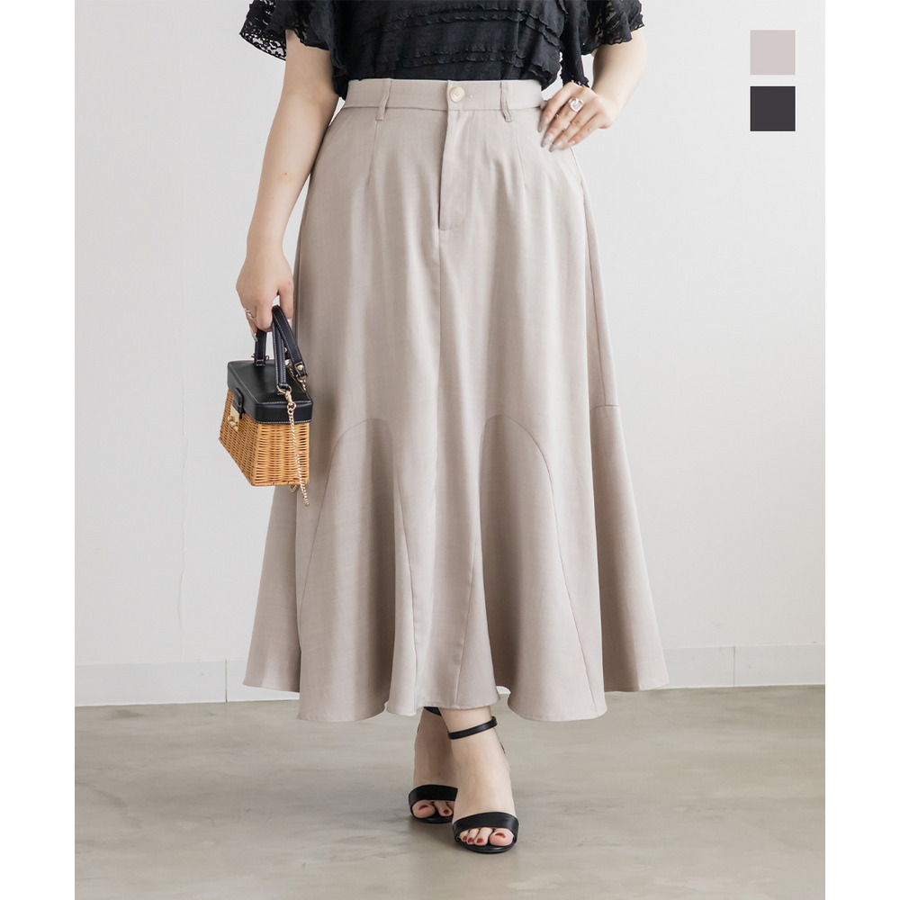 CLETTEオリジナルロング丈ドレープフレアスカート
