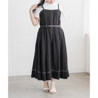 CLETTEオリジナルベルト付きステッチ配色キャミワンピース