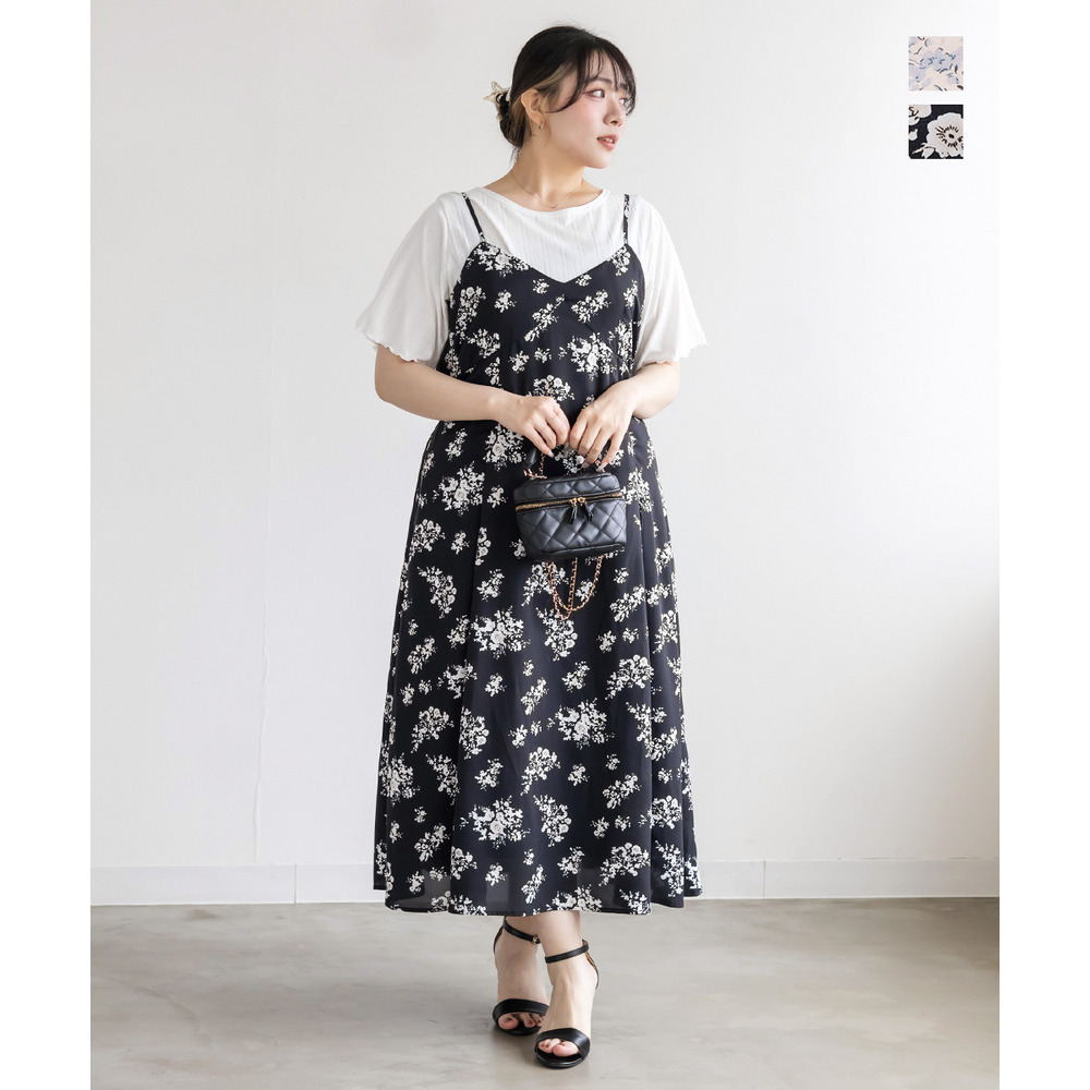 CLETTEオリジナル花柄ロングキャミワンピース
