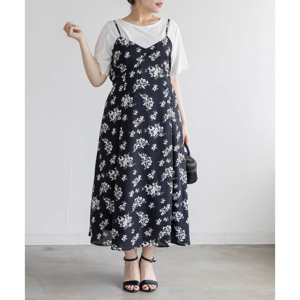 CLETTEオリジナル花柄ロングキャミワンピース1