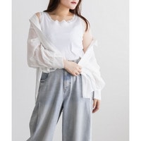 CLETTEオリジナルレース付きリブタンクトップ