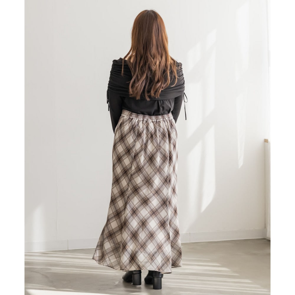 CLETTEオリジナルチェック柄シフォンスカート4