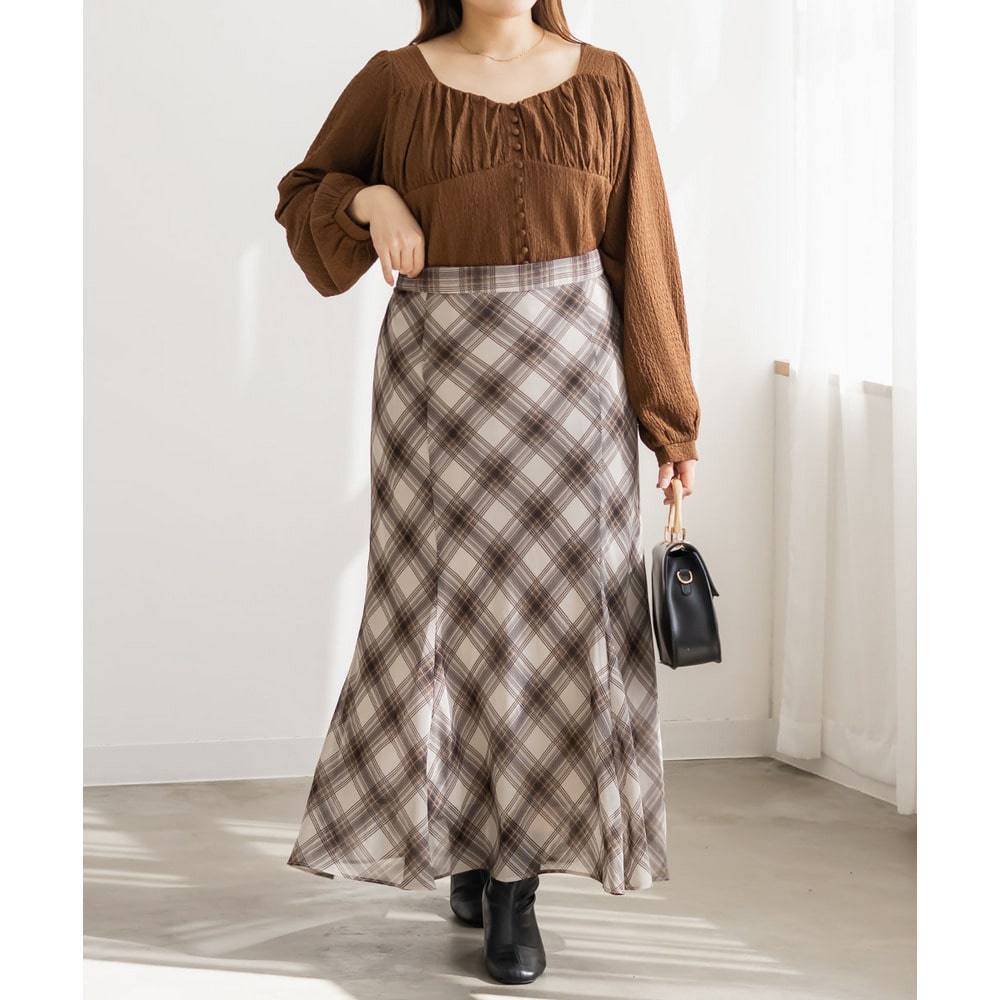 CLETTEオリジナルチェック柄シフォンスカート6