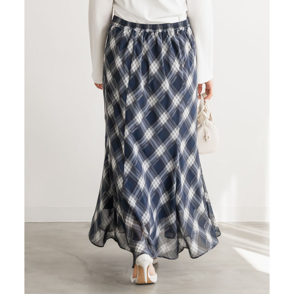 CLETTEオリジナルチェック柄シフォンスカート8