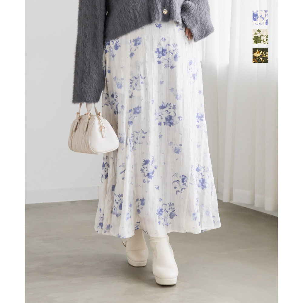 CLETTEオリジナル花柄マーメイドスカート