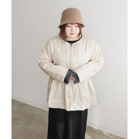 ペプラム切替キルティングコート