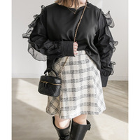 オーガンジーフリルスリーブプルオーバー