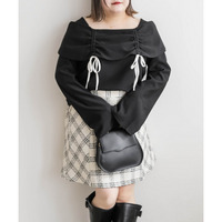 CLETTEオリジナル★オフショル風ドロストリボンプルオーバー