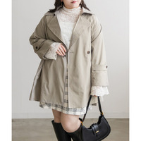 トレンチ風ミドル丈コート