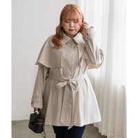 CLETTEオリジナル★ケープカラーミドルトレンチコート