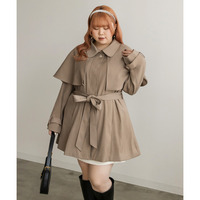 CLETTEオリジナル★ケープカラーミドルトレンチコート