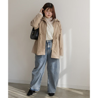 ウエストドロストフードブルゾン