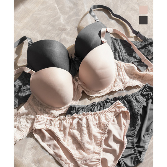 フロントリボンシンプルデザインブラジャー&ショーツセット【アリノマ/Alinoma】 フロントリボンシンプルデザインブラジャー&ショーツセット【アリノマ/Alinoma】