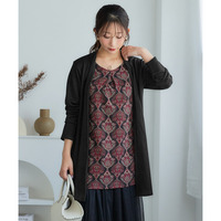 カーディガン重ね着風ニットソーチュニック　大きいサイズ