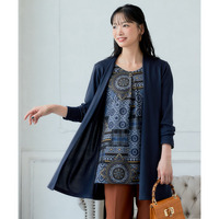 カーディガン重ね着風ニットソーチュニック　大きいサイズ