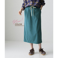 カットコーデュロイバックスリットナロースカート 大きいサイズ