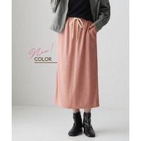 カットコーデュロイバックスリットナロースカート 大きいサイズ