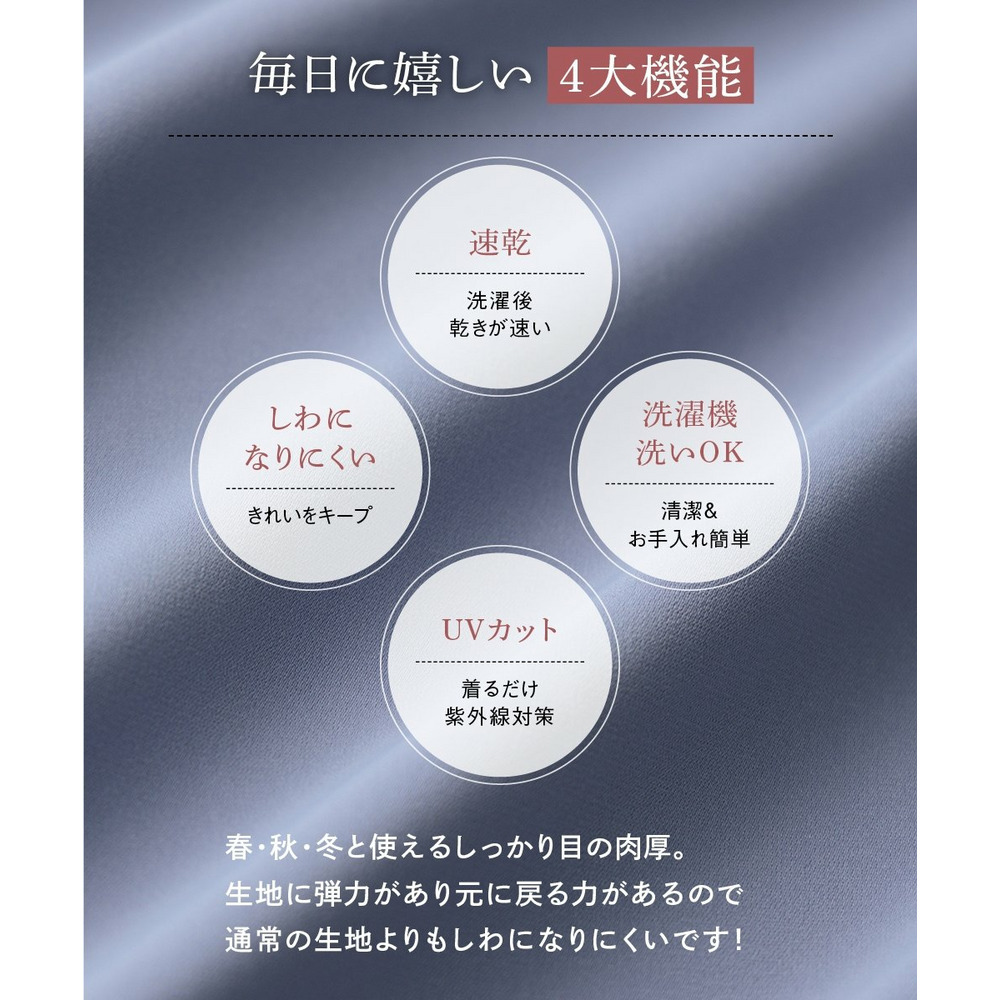 大きいサイズ ストレッチパウダーサテンフロント2WAYタックブラウス（しわになりにくい・速乾・洗濯機OK・UVカット）6