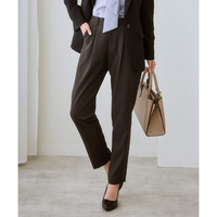 【レディーススーツ】セットアップ対応洗えるウール調ストレッチテーパードパンツ（上下別売） 大きいサイズ
