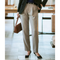 【レディーススーツ】セットアップ対応洗えるウール調ストレッチテーパードパンツ（上下別売） 大きいサイズ