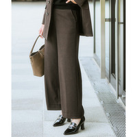 【レディーススーツ】セットアップ対応洗えるウール調ストレッチセミワイドパンツ（上下別売） 大きいサイズ
