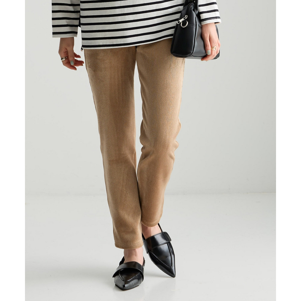 【着るホカロン】【保温】ニットコール裏ベロアボンディングレギンスパンツ 大きいサイズ25