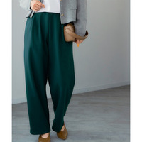 カットジョーゼット裏起毛イージーワイドパンツ　大きいサイズ