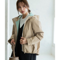 蓄熱サーモプラスショートコート（配色裏地）【防風・はっ水・帯電防止・花粉がつきにくい・マシンウォッシャブル】 大きいサイズ