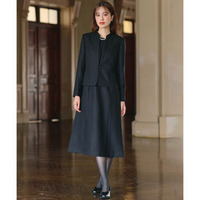 【喪服・礼服】 洗える防しわ北陸ジャカード使い前開きワンピースアンサンブル（ジャケット＋ワンピース）（オールシーズン対応）　大きいサイズ