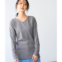 UVカット綿100%フライス素材ＶネックＴシャツ　大きいサイズ