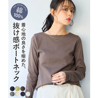 UVカット綿100％フライス素材ボートネックＴシャツ　大きいサイズ