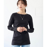 UVカット綿100%フライス素材ボートネックＴシャツ　大きいサイズ