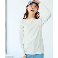 UVカット綿100%フライス素材ボートネックＴシャツ　大きいサイズ