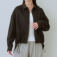 裾シャーリングシャツ　大きいサイズ