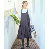 カットソープリーツキャミワンピース　大きいサイズ