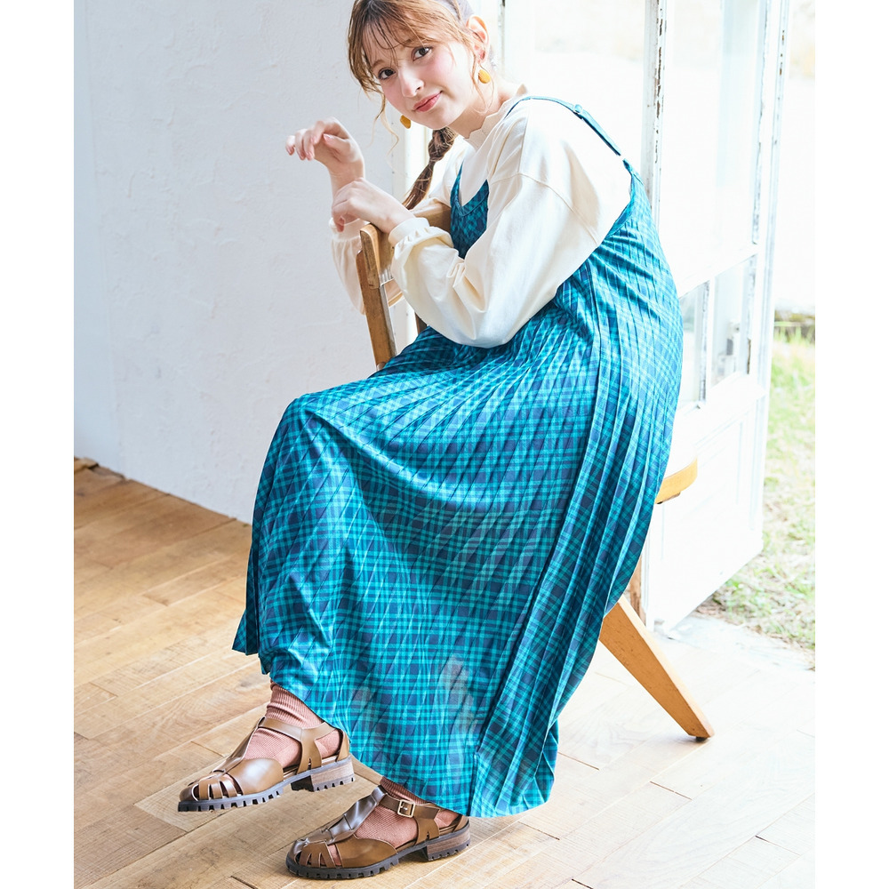 カットソープリーツキャミワンピース 大きいサイズ23