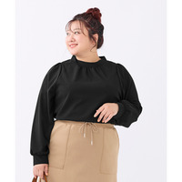 首が苦しくないハイネックカットソートップス　大きいサイズ