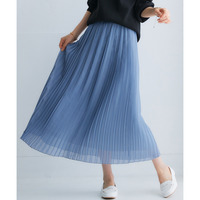 シフォンプリーツロングスカート　大きいサイズ