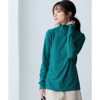 細リブハイネックカットソートップス 大きいサイズ