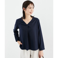 【しわになりにくい・ストレッチ】Ｖネックブラウス（とろみシリーズ）　大きいサイズ