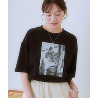 綿100%ゆるシルエットプリントTシャツ（接触冷感）　大きいサイズ
