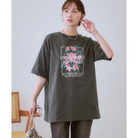 綿100%ゆるシルエットプリントTシャツ（接触冷感）　大きいサイズ