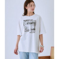 綿100%ゆるシルエットプリントTシャツ（接触冷感）　大きいサイズ