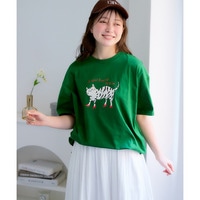 綿100%ゆるシルエットプリントTシャツ（接触冷感）　大きいサイズ