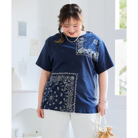 肌触りが気持ち良い綿100%プリントTシャツ（接触冷感・UVカット）　大きいサイズ