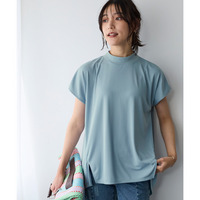 汗染みしにくいひんやりモックネックフレンチプルオーバー（接触冷感・UVカット）（セットアップ可能）　大きいサイズ
