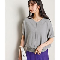 【アイスクリーンプレミアム】Vネックドルマンスリーブトップス（持続冷感・毛玉になりにくい・UVカット・洗濯機で洗える・遮熱）　大きいサイズ